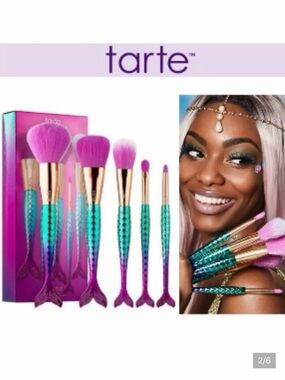 Tarte Minutes To Mermaid Synthetic Brush Set 5 DISCONTINUED Shadow Highlighter
